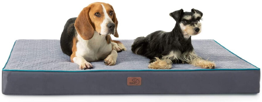 Bedsure Orthopedic Memory Foam Bed For Large Dogs - two dogs on top